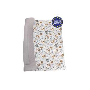 Bomimi Hrací deka 120x120, bavlna, oboustranná lesní zvířátka, béžová