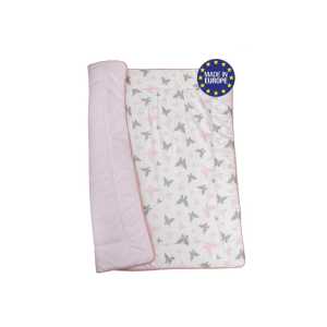 Bomimi Hrací deka 120x120, bavlna, oboustranná motýlci, růžová