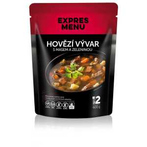 Expres Menu hovězí vývar s masem a zeleninou 600g